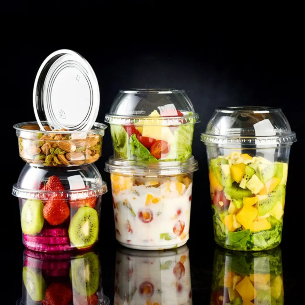 clear Plastic Salad Bowls with Lids